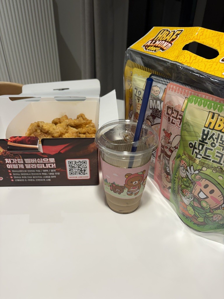 明洞でテイクアウトした韓国式フライドチキン